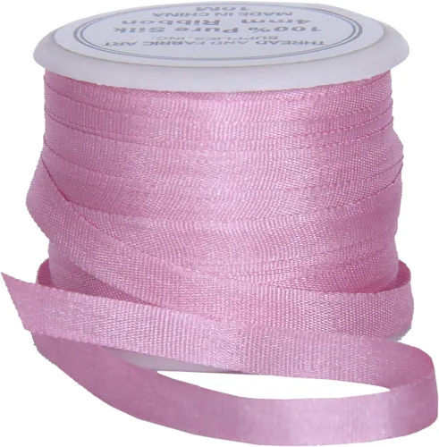 Vista 108 de Threadart Cinta de seda 100% pura - 3 tamaños - Docenas de colores - Castaño - 2 mm No. 524 Soft 100% pure silk ribbon on a single spool - perfect