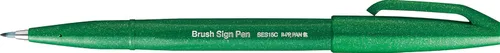 Vista 10 de Bolígrafo Pentel Fude Touch, negro, tipo pincel con punta de fieltro (SES15C-A)