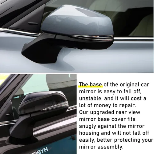 Vista 4 de Jaronx Compatible con la cubierta de base triangular para espejo lateral Toyota Highlander 2020-2024, para espejo retrovisor Highlander, cubierta