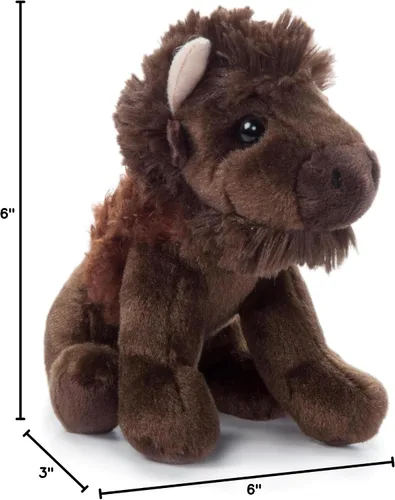 Vista 10 de The Petting Zoo Peluche de bisonte, regalos para niños, animales del zoológico Wild Onez Babiez, juguete de peluche de bisonte de 6 pulgadas