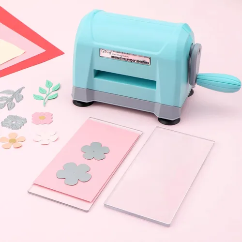 Vista 6 de BAOFALI Mini máquina de troquelado manual; máquina portátil de troquelado y estampado en relieve para bricolaje, troquelado, tarjetas de papel