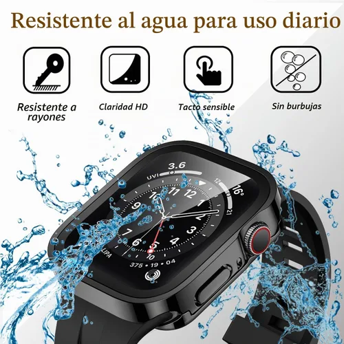 Vista 3 de Amizee 2 en 1 Estuche [Paquete de 2] Compatible con Apple Watch SE 3/2/1 Series 6/5/4 40mm con Protector de Pantalla Integrado, Cubierta Protectora