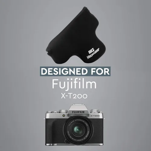 Vista 7 de MegaGear MG1887 - Funda de neopreno ultra ligera para cámara compatible con Fujifilm X-T200 (XC15-1.772 in), color negro