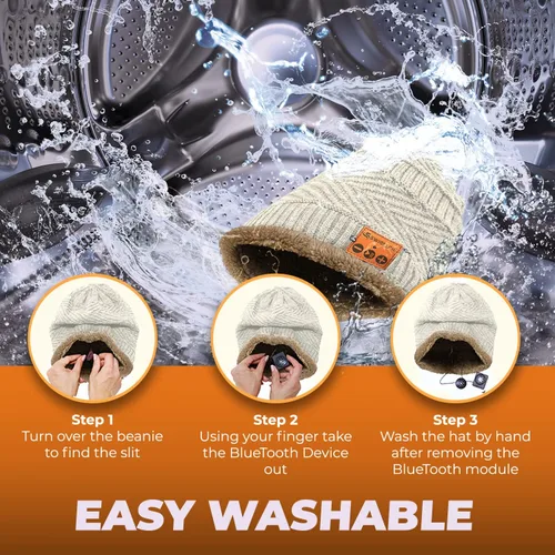 Vista 5 de Gorro inalámbrico Bluetooth con bufanda Gorro para auriculares Gorro inalámbrico con Bluetooth