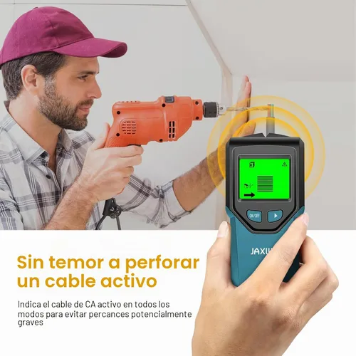 Vista 5 de Escáner de pared con buscador de pernos 5 en 1 con chip inteligente y pantalla LCD HD, detector de vigas para el centro y el borde de madera