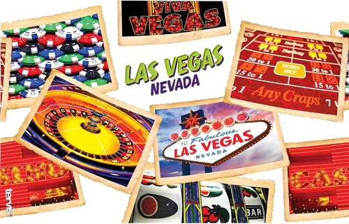 Vista 2 de Tervis Nevada - Vaso de collage de Las Vegas con envoltura y tapa roja, 16 onzas, transparente