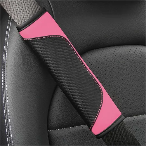 Vista 12 de Osilly 2 piezas de fundas para cinturón de seguridad de coche, protección de hombro de fibra de carbono, cojín suave para cinturón de seguridad