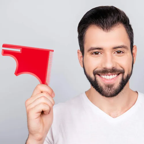 Vista 7 de 2 piezas de guía de barba, herramientas de plantilla de modelado, línea de bigote, plantilla de línea de cabello, corte de barba, moldeador