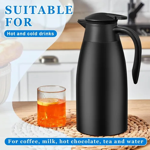 Vista 5 de Uiifan 2 Piezas Jarras Térmicas de 68oz con Aislamiento de Acero Inoxidable de Doble Pared Frasco al Vacío con Cepillos para Mantener Café y Té por