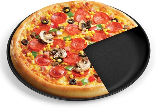 Vista 8 de P&P CHEF - Bandeja de pizza de acero inoxidable para hornear, 10 pulgadas, color negro
