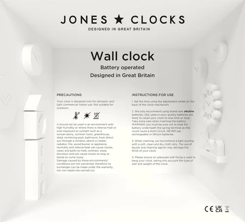 Vista 7 de JONES CLOCKS® Reloj de pared Tiger Reloj moderno de estación redonda 12 pulgadas Negro Aspecto de diseñador genial para cocina, sala