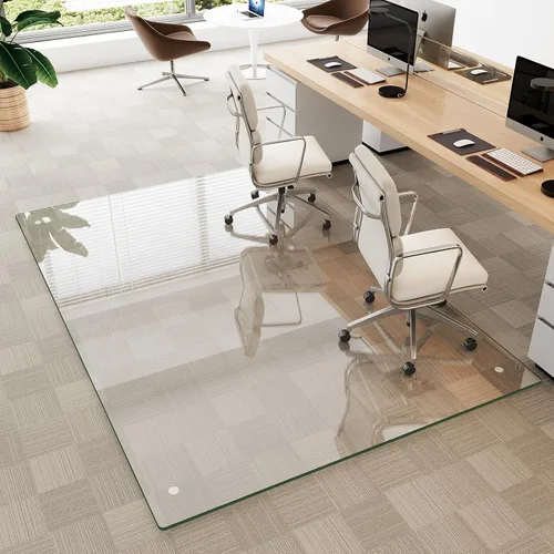 Vista 33 de Alfombrilla de cristal templado gris para silla de 30 x 48