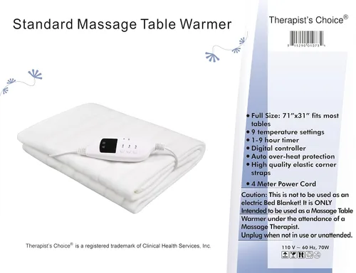 Vista 3 de Therapist's Choice® Calentador de mesa de masaje estándar, cable de alimentación de 12 pies