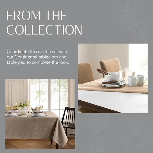 Vista 8 de Elrene Home Fashions - Servilletas de comedor de tela con textura sólida continental, resistentes al agua y a las manchas, juego de 4, 43 x 43 cm