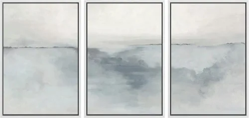 Vista 28 de SIGNWIN Lienzo enmarcado para pared, juego de arte tranquilo con reflejo de lago, acuarela, montaña y agua, ilustraciones modernas, arte abstracto