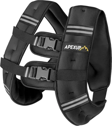 Vista 14 de APEXUP - Chaleco con peso de 5, 10, 15, 20, 25 y 30 libras para hombre y mujer, con rayas reflectantes, equipo para entrenamiento de fuerza y correr