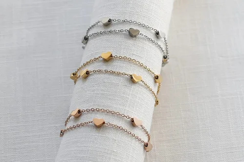 Vista 9 de LUUK LIFESTYLE Pulsera de acero inoxidable con colgante y tarjeta de felicidad, filigrana y joyería minimalista para mujer, idea de regalo única