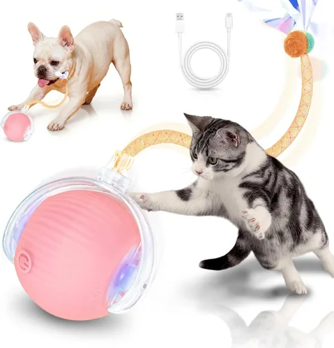 Vista 8 de Juguetes Interactivos para Gatos de Interior Pelota Automática Inteligente que Rueda para Gatitos Aburridos Mascota Mejorada de Movimiento Rápido
