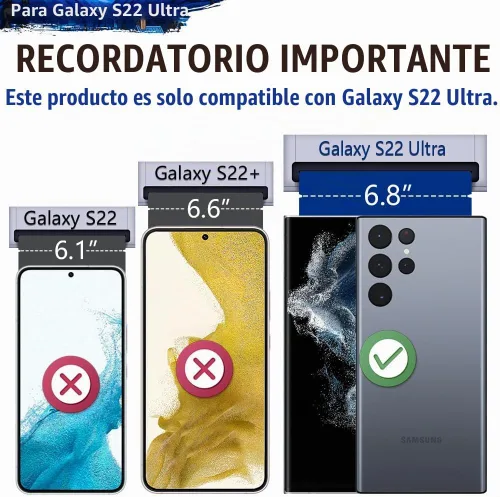 Vista 2 de Funda de batería para Samsung Galaxy S22 Ultra, funda de carga de batería extendida recargable de 5000 mAh, añade 100% jugo extra, no para S22