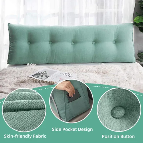 Vista 3 de Almohada triangular para cabecero individual, almohada de cama de cuña para respaldo, almohada de lectura, respaldo de posicionamiento de apoyo