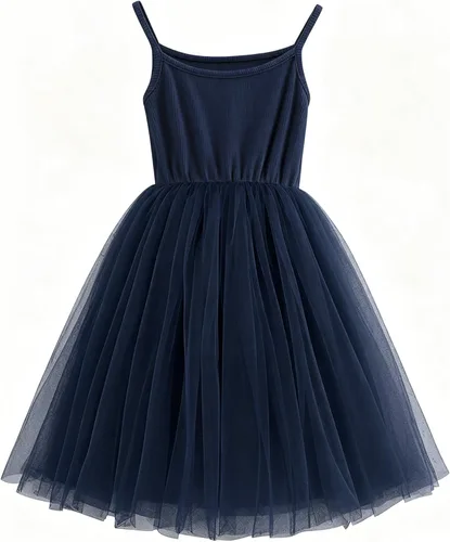 Vista 15 de Vestido de Tutú para Niñas Pequeñas, Vestido de Tul Sin Mangas, Estilo Princesa, Vestido de Fiesta de Verano Negro