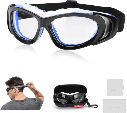 Vista 15 de SooGree Anteojos deportivos para hombres y mujeres, para baloncesto, fútbol, deportes, antiniebla, choque, colisión, gafas de uso