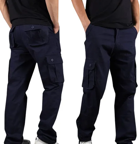 Vista 2 de Men's Full Length Cargo Pants Straight Workout Parachute Pant Casual Loose Fit Comfy Walk Sweatpants Trendy Trousers