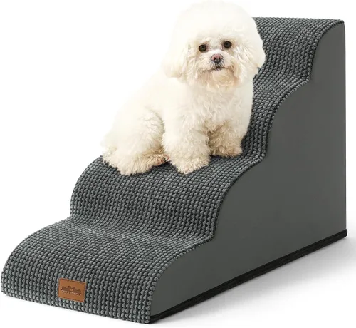 Vista 19 de COZY KISS Escaleras anchas para perros pequeños de 15.7 pulgadas de alto, escalón para mascotas para cachorros, gatos mayores, rampa curva