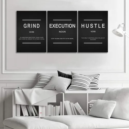 Vista 6 de Urttiiyy - 3 pósteres de arte inspirador, impresión en lienzo con citas de motivacionales, ideales para la decoración de paredes de oficina y hogar