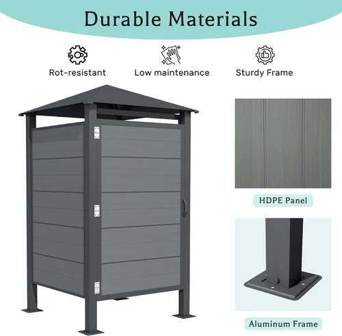 Vista 6 de Domi - Cabina de ducha para exteriores con techo impermeable, cabina