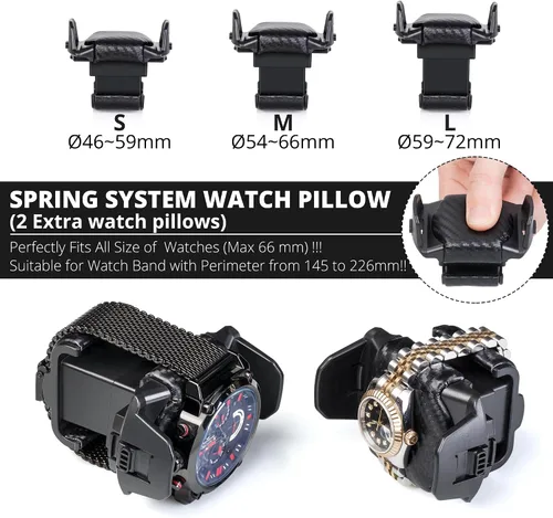 Vista 5 de Enrollador de reloj para relojes automáticos, enrollador de reloj mejorado con motor Mabuchi japonés, control de pantalla táctil LCD integrado