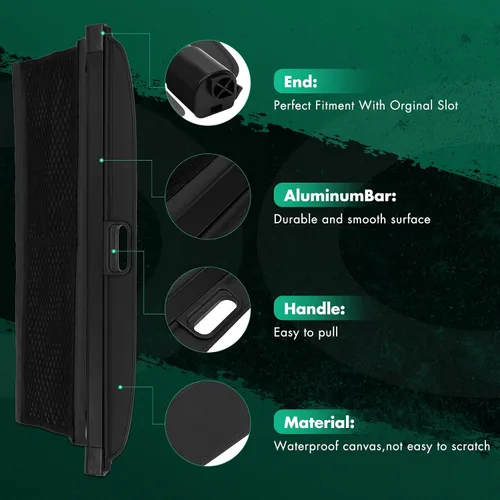 Vista 4 de SCITOO Funda de Carga 2011-2015 Compatible con Smart Fortwo 2008-2015 Compatible con Smart Fortwo 1.0L Funda Trasera Retráctil Mejorada con Aluminio