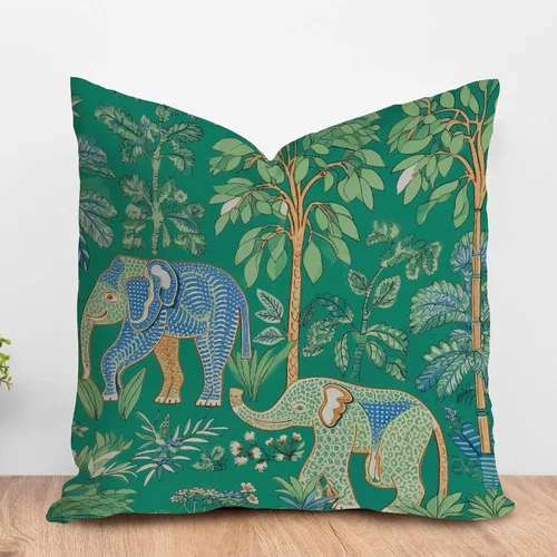 Vista 21 de ArogGeld Chinoiserie - Funda de cojín con diseño de pagoda asiática azul índigo, diseño cuadrado de flores y pagoda asiática, para oficina, silla