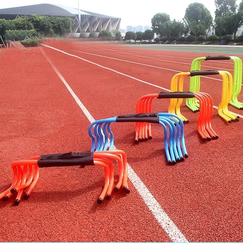 Vista 8 de YXXSDP Entrenamiento de velocidad de agilidad obstáculos para atletas, equipo de práctica deportiva portátil multicolor para entrenamiento