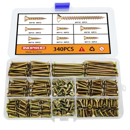 Vista 11 de Kit surtido de tornillos para madera de cabeza plana M3.5 M4 M5, 260 piezas, tornillos de madera autorroscantes de cabeza plana avellanados