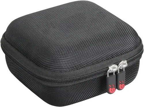Vista 4 de Hermitshell Funda de viaje para impresora de bolsillo Phomemo M02 / Phomemo M02 Pro/Phomemo M02S (negro exterior + interior azul claro)