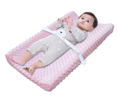 Vista 5 de BlueSnail Funda para cambiador de puntos ultra suave Minky 2 unidades (gris + rosa, 2 unidades)