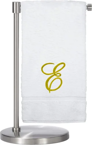 Vista 41 de Script R - Toalla de baño con monograma, regalo personalizado, 27 x 54 pulgadas, juego de 1 toalla bordada con texto dorado, 100% algodón turco Navy