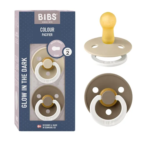 Vista 43 de BIBS - Paquete de 2 chupetes para bebés, goma natural libre de bisfenol A, hechos en Dinamarca, colección Colour, para bebés de 18+ meses, azul bebé