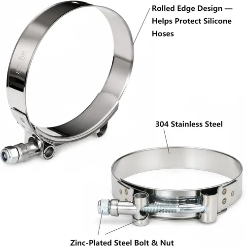 Vista 4 de Ucreative - Acoplador de manguera de silicona recta ID: 2.5" (63mm) de alta temperatura de 4 capas con abrazadera de perno en T 4 capas, 0.197 in