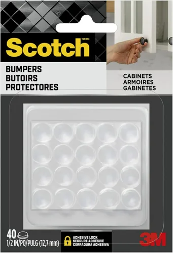 Vista 8 de Scotch Almohadillas adhesivas negras para parachoques, 40 unidades, almohadillas de goma autoadhesivas redondas de 3/8 pulgadas, parachoques de goma