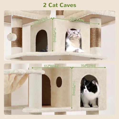 Vista 4 de Globlazer Árboles y Torres para Gatos para Múltiples Gatos Adultos, Torre de Árbol para Gatos XXL Alta de 82 Pulgadas para Gatos
