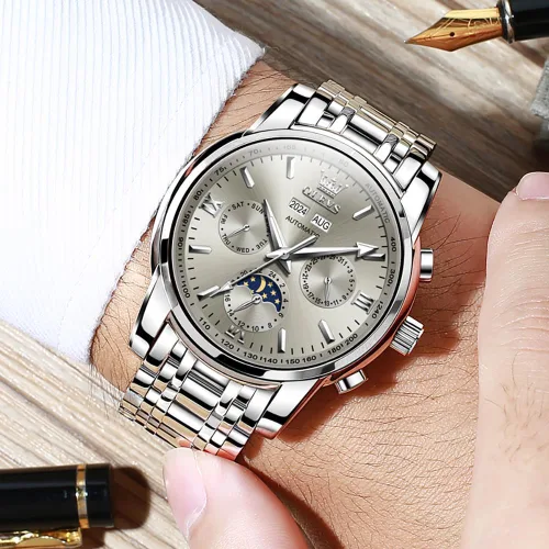 Vista 77 de OLEVS Relojes automáticos para hombre, esqueleto mecánico, de lujo, a la moda, reloj de pulsera luminoso impermeable