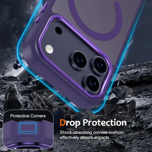 Vista 687 de Anuck - Funda magnética para iPhone 11 compatible con MagSafe, carcasa trasera mate translúcida dura, borde de TPU, delgada, resistente a impactos