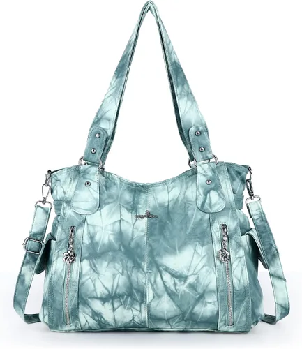 Vista 14 de Angel Kiss Bolsos para mujer con tiras en la parte superior, bolso estilo Hobo, bolsas de hombro espaciosas y casuales, cartera estilo Tote de PU
