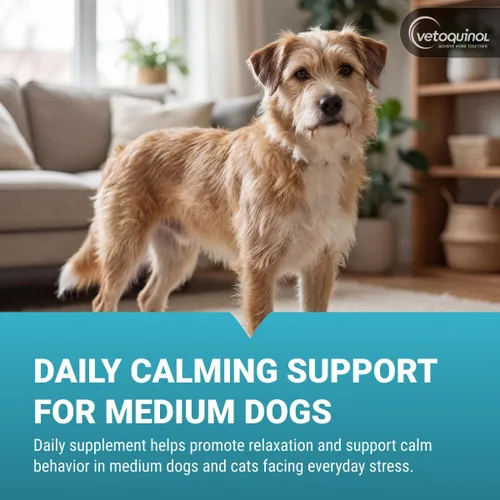 Vista 2 de Vetoquinol Zylkene Suplemento calmante de apoyo para perros medianos de 33 a 65 libras promueve la relajación, reduce el estrés y apoya el alivio