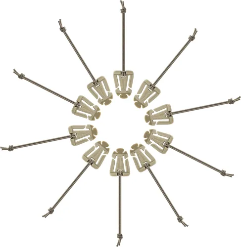 Vista 9 de FRTKK Paquete de 10 soportes tácticos para equipo con clip Molle Web Dominator con cuerdas elásticas para mochilas tácticas, bolsas Molle