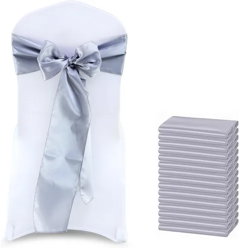 Vista 49 de Juego de 50 listones para sillas, de la marca MDS, Satin, Azul marino, 50