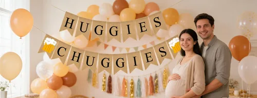 Vista 6 de Chuggies Dad - Decoración de fiesta de baby shower, pancarta de arpillera de Chuggies, suministros y recuerdos de fiesta de baby shower, cartel
