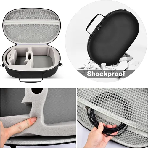 Vista 4 de Funda de transporte compatible con Oculus Quest 2 Advanced Auriculares de realidad virtual todo en uno. Caja de almacenamiento de viaje